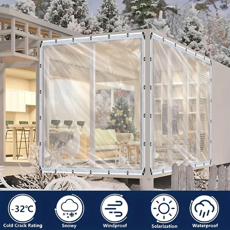 ZERNBER Clear Waterproof Tarp with Grommets, 13x16ft Upgraded Edge Heat Fused Tear Resistant Clear Heavy Duty Tarps for Patio Fencing, Rain, Wind, Cold, Chicken Coops,and More!（Windproof Rope and Tie-Downs） - Image 4